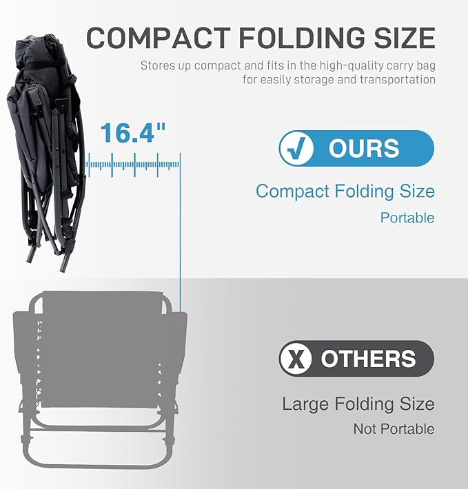 EVER ADVANCED Oversized Folding Rocking Camping Chair, Padded Portable Rocker - Image 5