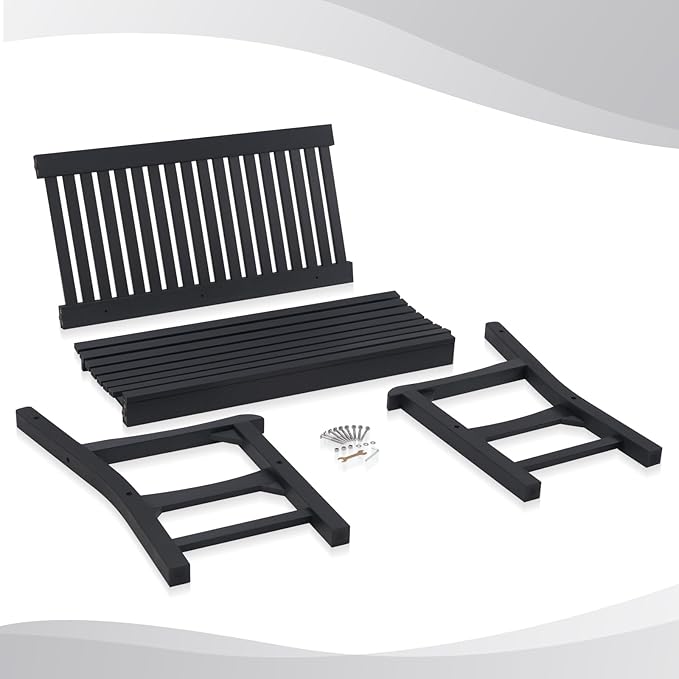 Psilvam Garden Bench, 2-Person Poly Lumber Patio Bench, All-Weather Outdoor - Image 4
