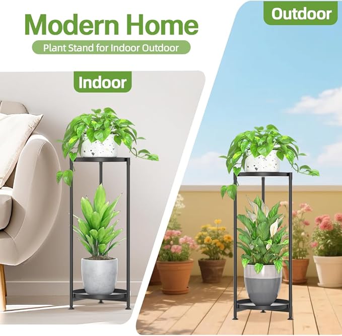 iDavosic.ly 2 Tier Corner Plant Stand Indoor, Tall Vertical Metal Flower Heavy - Image 8