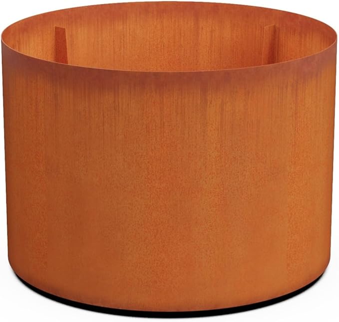 PLANTERCRAFT Corten Steel Metal Planter Box, Round Sizes, Modern Garden Steel by Plantercraft
