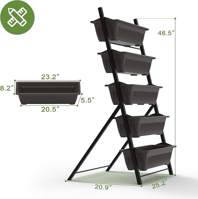 G TALECO GEAR Vertical Garden Planter, 5 Tiers Vertical Raised Garden Bed Metal - Image 4
