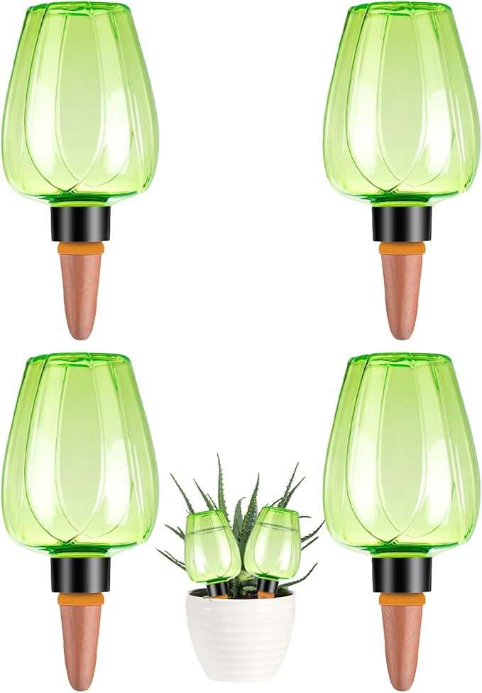 4 Pcs Plant Watering Globes Self Watering Planter Insert Plants Top Fill Water by Unknown