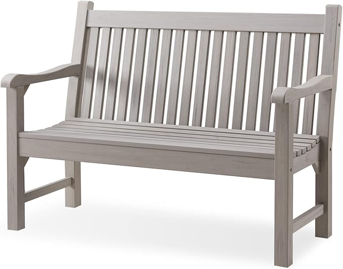 Psilvam Garden Bench, 2-Person Poly Lumber Patio Bench, All-Weather Outdoor by PsilvamGardenFurniture