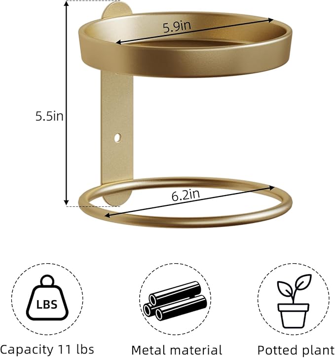 Metal Wall Planters Mid Century Modern Floating Shelves - Image 3