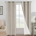 H.VERSAILTEX Primitive Linen Curtains 100% Blackout Curtain Drapes Burlap by HVERSAILTEX