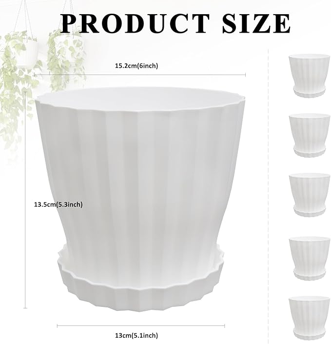 Flower Pots Outdoor Clearance 6 inch Set of 5 Succulent Planters - Image 5