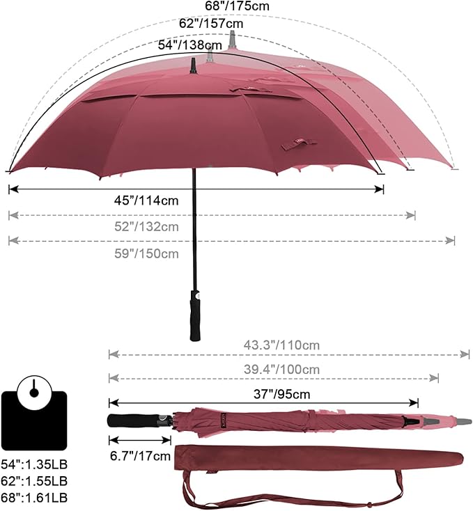 G4Free 47/54/62/68/72 Inch Automatic Open Golf Umbrella Oversize Extra Large - Image 2
