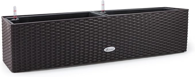 Dexceder 31.5 Inch Rattan Self Watering Planter Indoor Outdoor, Thickened Large by Dexceder