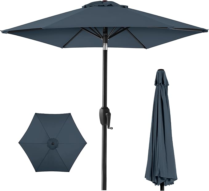 Best Choice Products 7.5ft Heavy-Duty Round Outdoor Market Table Patio Umbrella by BestChoiceProducts