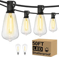 Brightever 50FT Outdoor String Lights Waterproof, 2700K Bright LED Patio Lights by Brightever