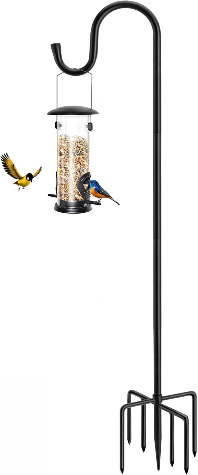 96" Shepherds Hooks for Outdoor, Heavy Duty Garden Bird Feeder Pole Hanging by Anideer