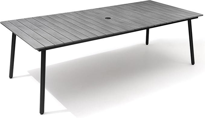 95" Patio Outdoor Dining Table for 8-10, Weather-Resistant Aluminum Frame by VredHom