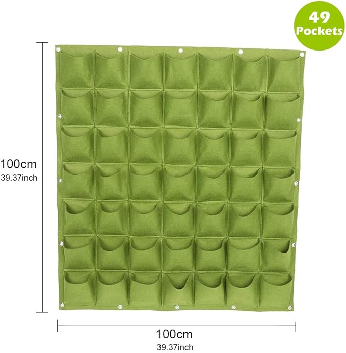 Hanging Planting Grow Bags, 49 Pockets Hanging Vertical Wall Planter Wall - Image 2