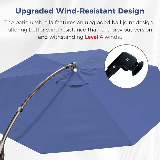 Grand patio 12FT Outdoor Offset Umbrella - Image 2
