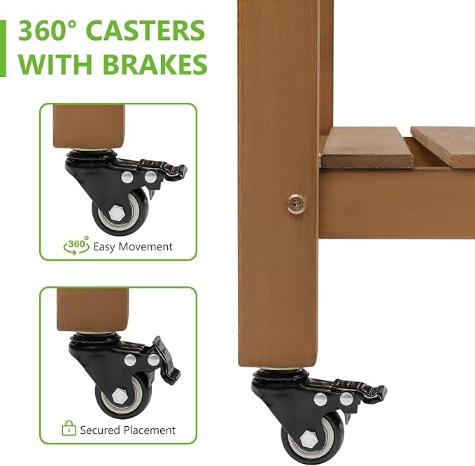 Raised Garden Bed with Legs & Wheels –, Outdoor Elevated Planter Box with - Image 6