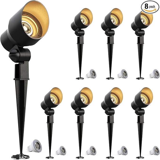 GOODSMANN Low Voltage Landscape Flood Lights 8PK Kit 3W LED 200 Lumen Outdoor by GOODSMANN