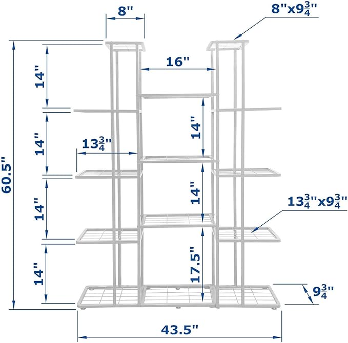 MTB Garden 5 Tier 14 Potted Metal Large Plant Stand - Image 3