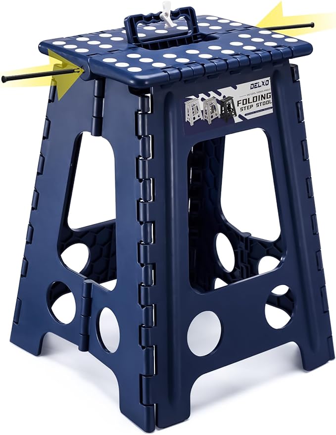 Delxo Folding Step Stool 17.5 Inch, Heavy Duty Step Stools by Delxo
