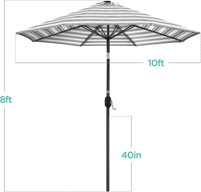 Best Choice Products 10ft Solar Polyester LED Lighted Patio Umbrella w/Tilt - Image 7