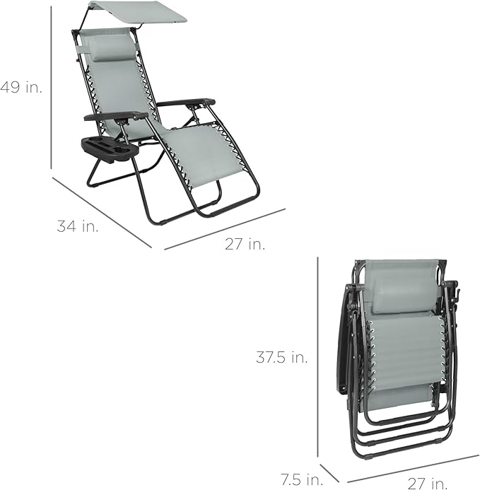 Best Choice Products Folding Zero Gravity Outdoor Recliner Patio Lounge Chair - Image 3