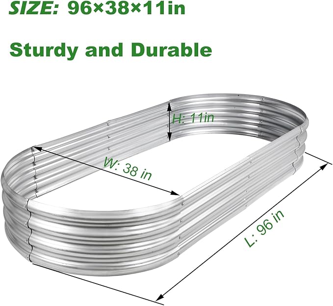 Galvanized Raised Garden Bed Kit 8ft Galvanized Planter Garden Boxes Outdoor - Image 3
