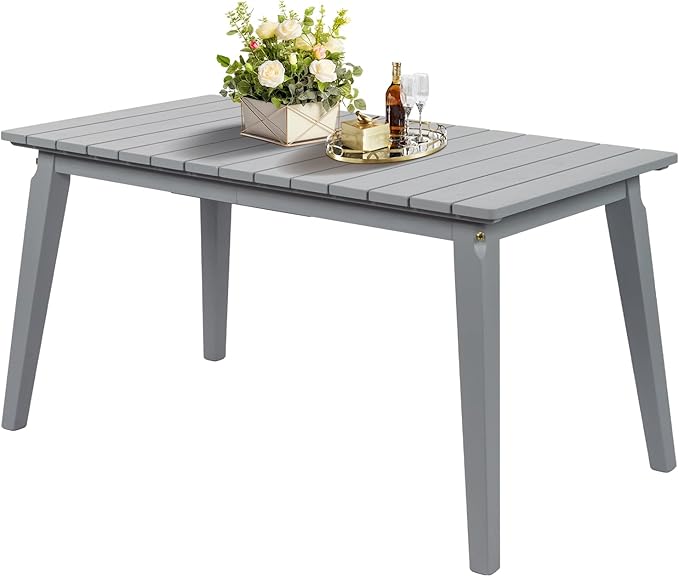 VINGLI Rectangular Outdoor Dining Table, Solid Cedar Wood Patio Table by VINGLI