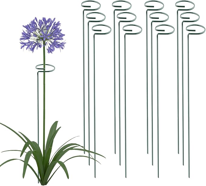 36 Inch 12 Packs Plant Support Stakes, Garden Single stemmed Plant Support Hoops by ThealynGardens