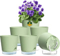 6 inch Self Watering Pots for Indoor Outdoor Plants, 6 Pack Flower Plant Pots by Meowell