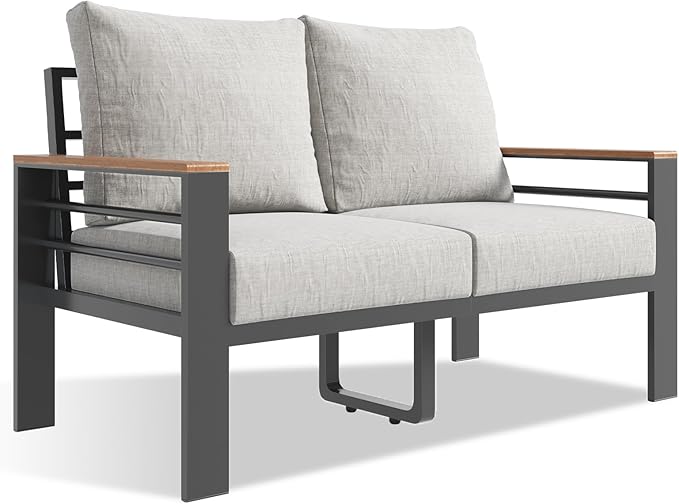 Aoxun Aluminum Patio Furniture Set 2 Seats, Oversized Outdoor Sectional by Aoxun