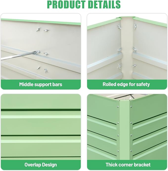 SnugNiture 2 Pcs 4x2x2FT Raised Garden Bed Galvanized Planter Garden Boxes - Image 5