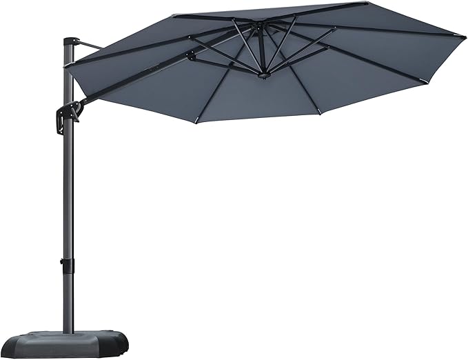 PURPLE LEAF 10 Feet Patio Umbrella Outdoor Cantilever Round Umbrella Aluminum by PURPLELEAF