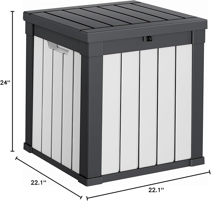 40 Gallon Resin Deck Box, Lockable Patio Outdoor Storage Box - Image 7