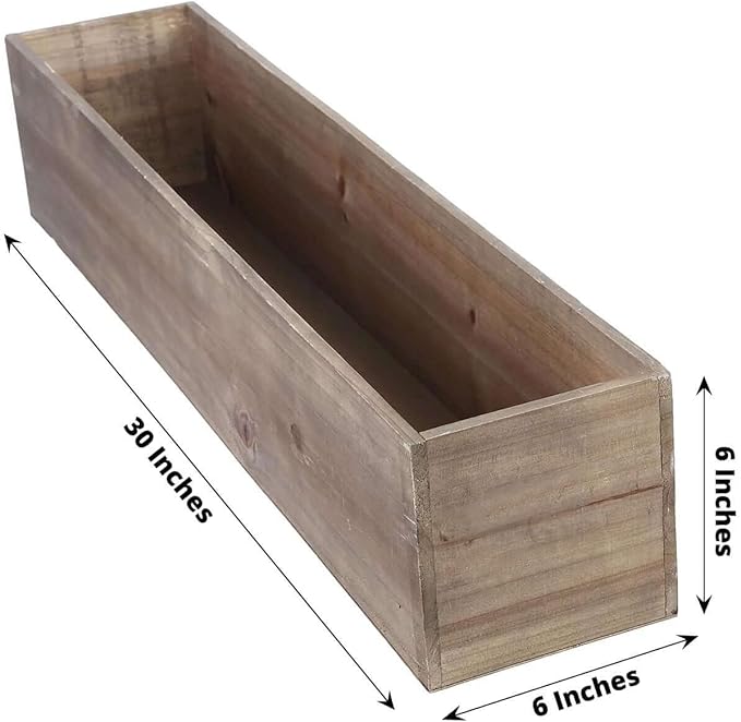Efavormart 30"x6" Natural Wood Planter Box - Image 3