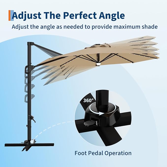 Garvee 10 ft Cantilever Patio Umbrella - Image 7