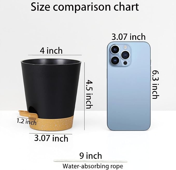 12 Pack 4 Inch Self Watering Plant Pots - Image 2