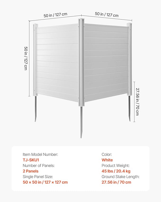 VEVOR Outdoor Privacy Screens, Pool Equipment Enclosure, Horizontal Vinyl - Image 7