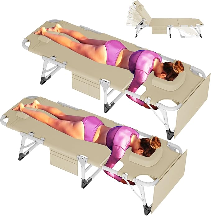 ABORON Sun Tanning Chair, 3 in 1 5 Positions Adjustable Heavy Duty Folding by ABORON