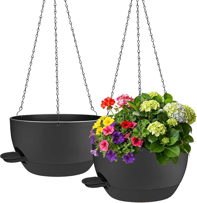 2 Pack Hanging Planters for Indoor Outdoor Plants, 12 Inch Self Watering by Unknown