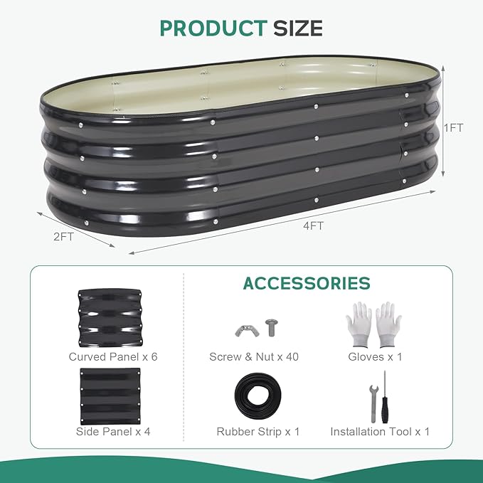 Galvanized Raised Garden Bed Outdoor - Image 2