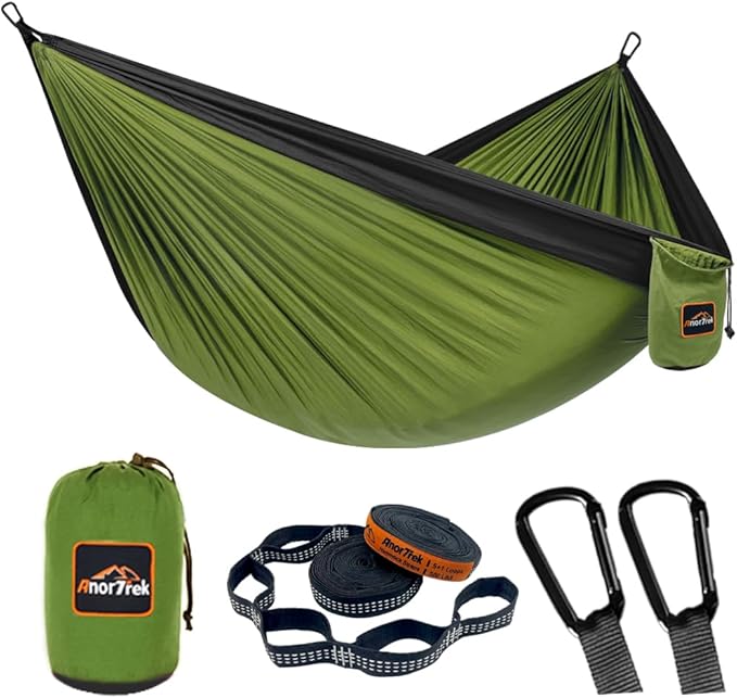 Camping Hammock, Super Lightweight Portable Parachute Hammock by AnorTrek