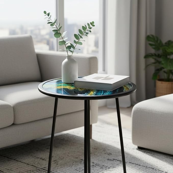 LIFFY Patio Side Tables, Round Decorative Plant Stand & Accent Table - Image 2