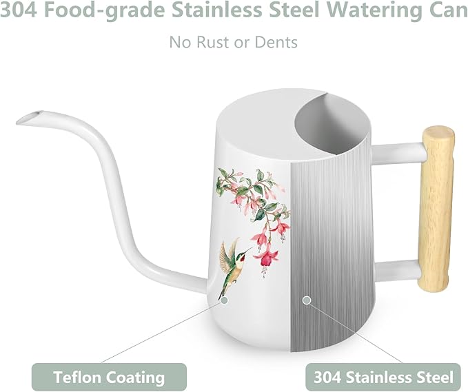 Watering Can Indoor Plants, 35oz Small Stainless Steel Metal Watering Can - Image 6