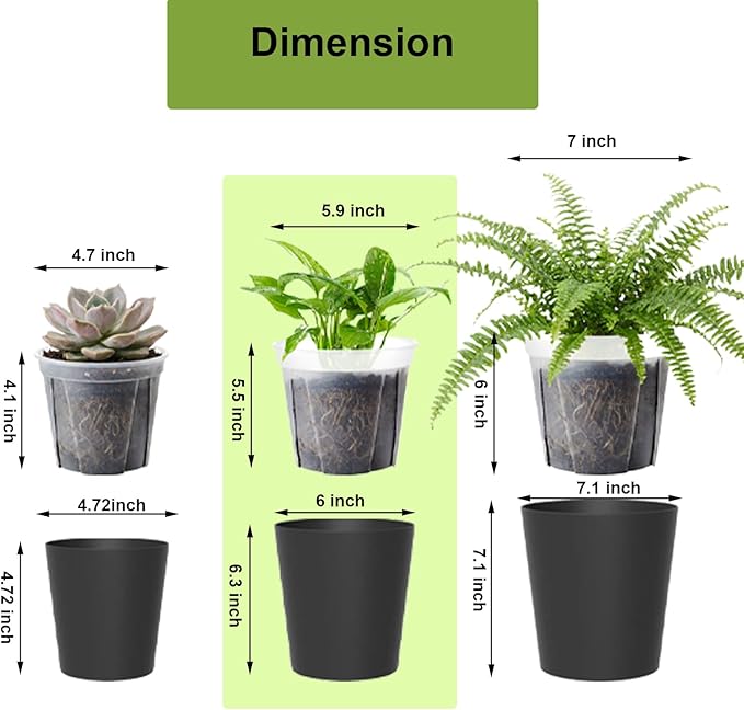 3 Pack of 6in Plastic Cachepot - Image 6