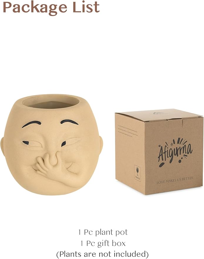 Funny Bathroom Planter Decor: Quirky Holding Nose Plant Pot Indoor - Image 9