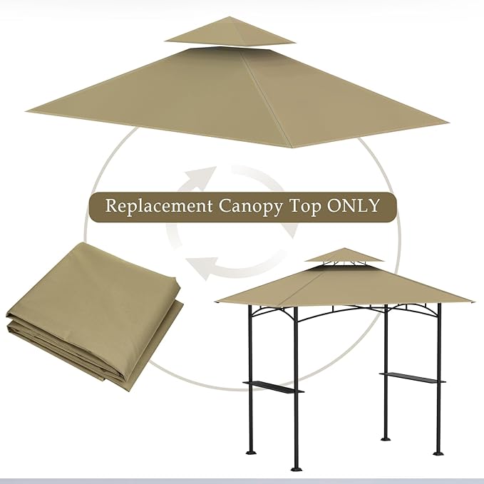 Grill Gazebo Replacement Top, 5 * 8 Outdoor BBQ Top Cover, Double Layer BBQ - Image 6