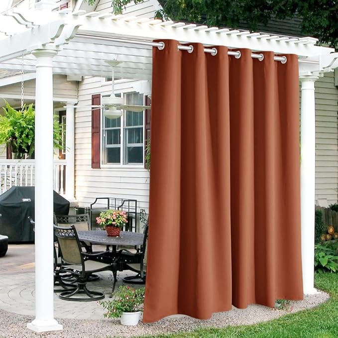 RYB HOME Outdoor Curtains for Patio Waterproof Block Sunlight Thermal Insulated by RYBHOME