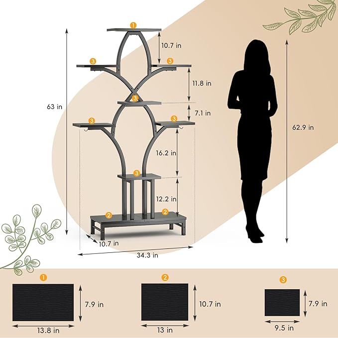 Plant Stand Indoor with 4 Grow Lights - Image 2