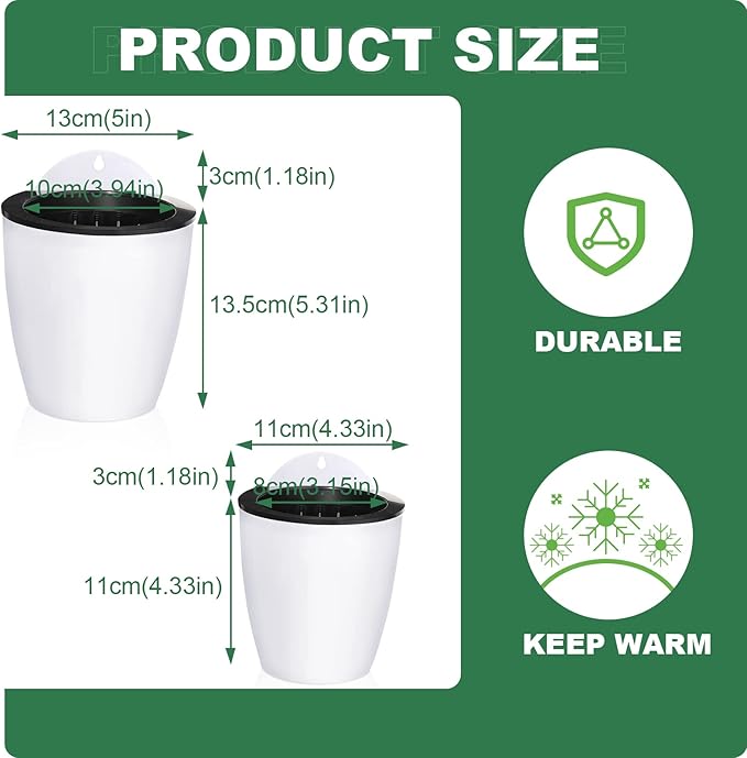 Amyhill 16 Pcs 5'' and 4.33'' Self Watering Hanging Planter - Image 2
