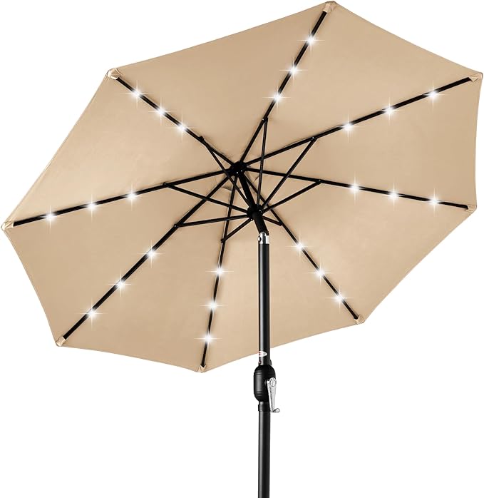Best Choice Products 10ft Solar Polyester LED Lighted Patio Umbrella w/Tilt by BestChoiceProducts