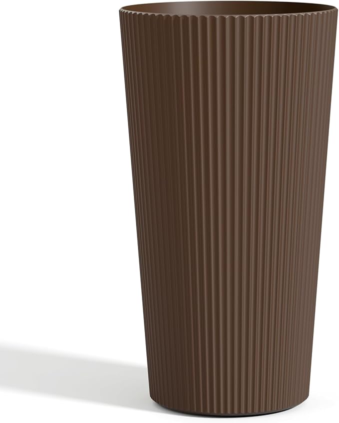 FONTOI 23.6" Tall Planter for Outdoor Plants Set of 2 Large Outdoor Plastic - Image 7